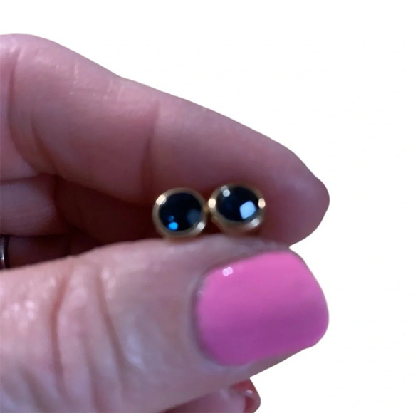 Avon “Falling stars” goldtone post earrings blue gems NIB - Picture 1 of 5